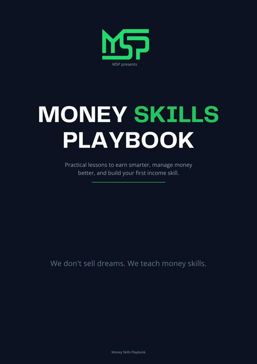Cover of the 48-page Money Skills Playbook